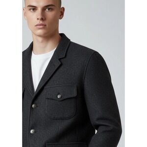 GRAYERS Men's Blazer Wool Blend, Casual Sport Coat, Unstructured Men's L Gray